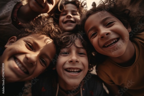 Group of happy children having fun during summer vacation