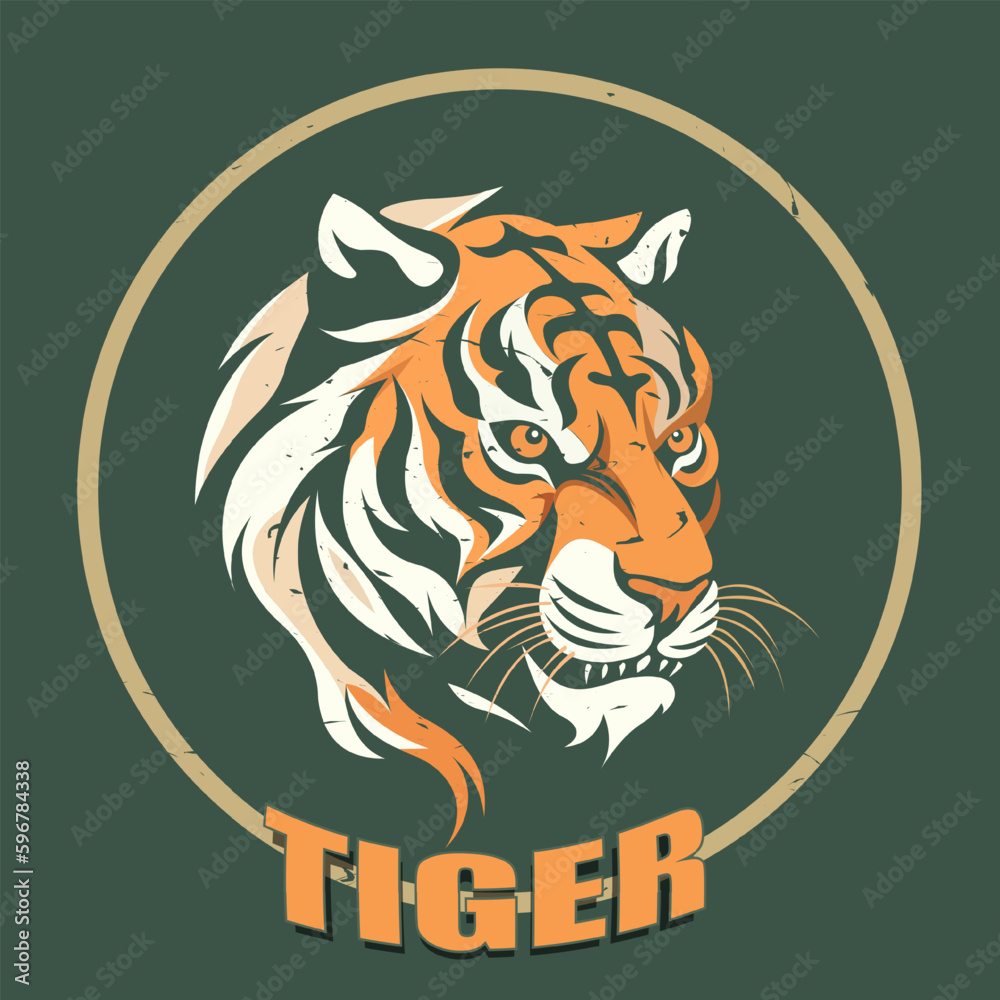 Sport team tiger logo design. Brutal tiger mascot logo. Popular team