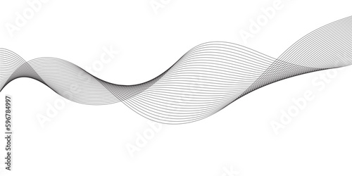 Abstract wavy grey blend technology liens background. Digital frequency track equalizer. Abstract frequency sound wave lines and twisted curve lines background. Banner design background. © Ahmad Araf