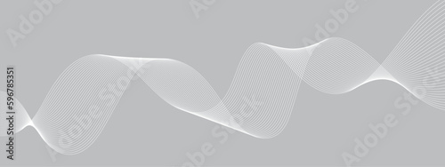 Abstract white and grey geometric smoky blend liens background. Gray and white abstract technology wavy curve lines background. Vector illustration.