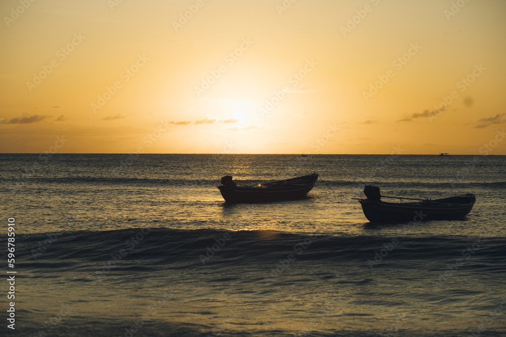 boat at sunset of Jericoacoara