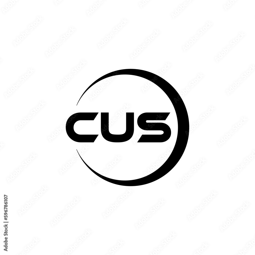 CUS letter logo design with white background in illustrator, cube logo ...