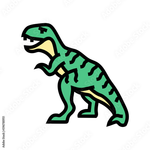 tyrannosaurus rex dinosaur animal color icon vector illustration