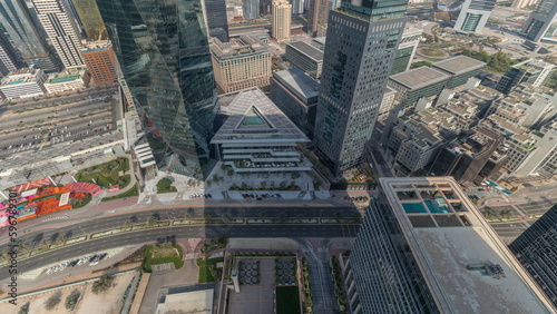 Office tower located in the Dubai International Financial Centre timelapse
