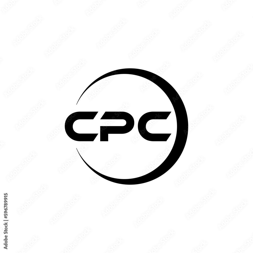 CPC letter logo design with white background in illustrator, cube logo, vector logo, modern alphabet font overlap style. calligraphy designs for logo, Poster, Invitation, etc.