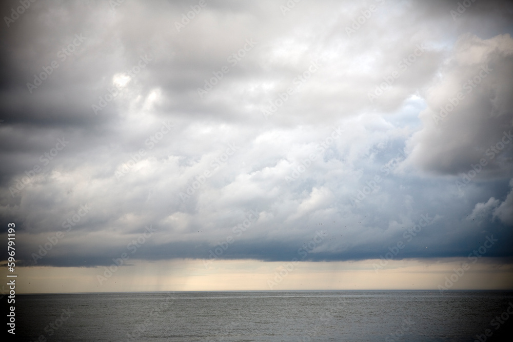 Sky, sea and rainshower - East Lothian - Scotland - UK