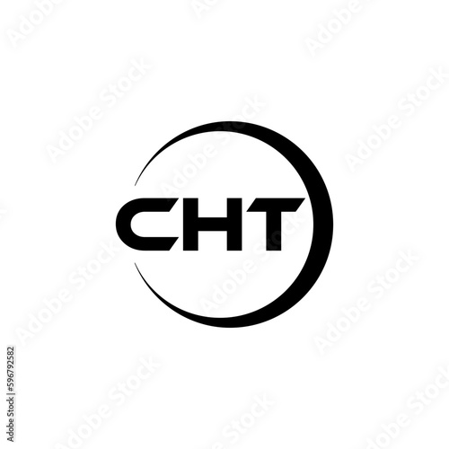 CHT letter logo design with white background in illustrator, cube logo, vector logo, modern alphabet font overlap style. calligraphy designs for logo, Poster, Invitation, etc.