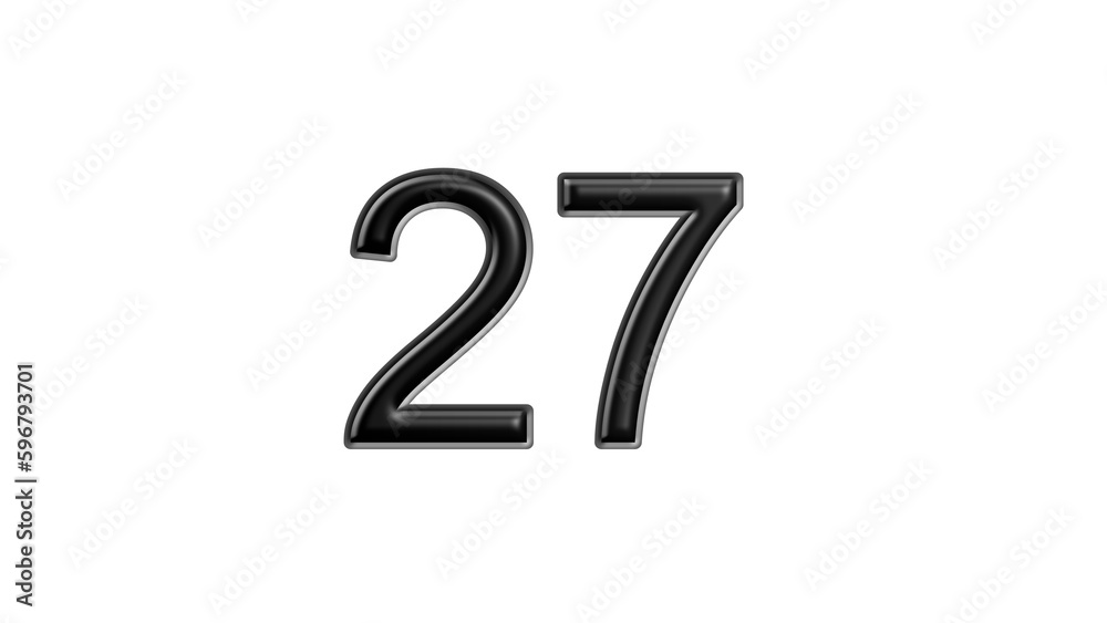 27 black lettering white background year number 27 black lettering white background year number