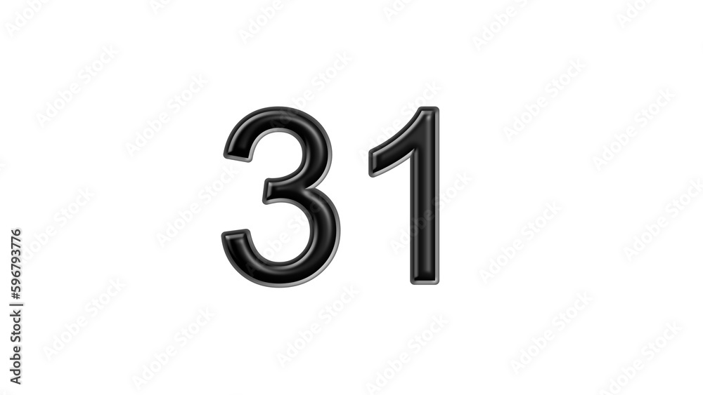 31 black lettering white background year number 31 black lettering white background year number
