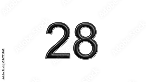 Fototapeta Naklejka Na Ścianę i Meble -  28 black lettering white background year number