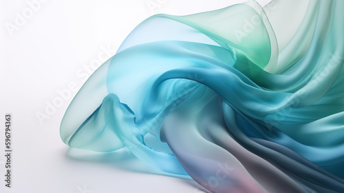 Pastel silk material on light background, flowy delicate silk