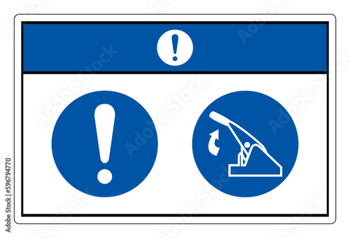 Notice Pull Parking Brake Symbol Sign, Vector Illustration, Isolate On White Background Label. EPS10