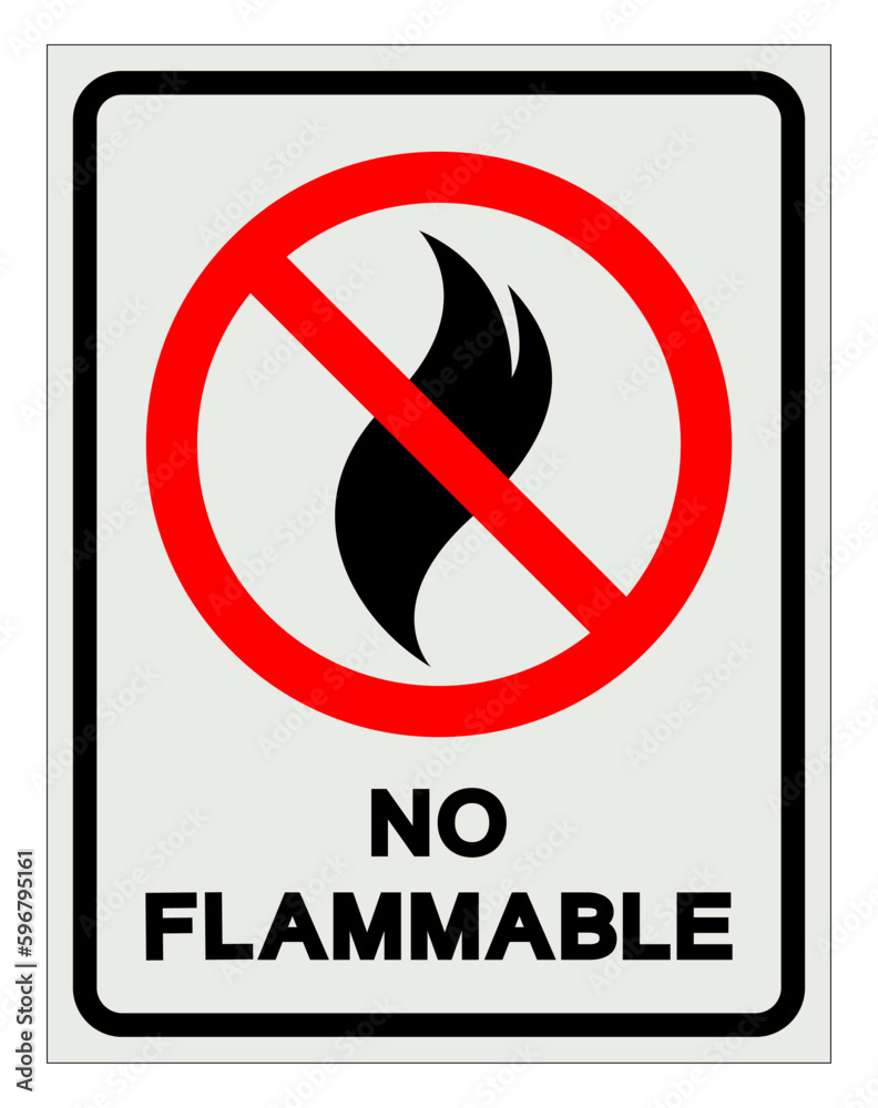 No Flammable Symbol Sign, Vector Illustration, Isolate On White
