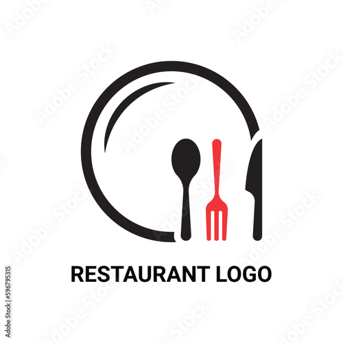 restaurant service logo isolated on white. simple flat cartoon style trend logotype graphic design element isolated on white. concept of nutrition service or serving dishes in dining room or canteen