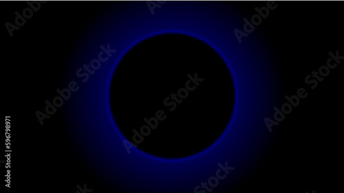 Neon light blue background planet in space for your text  Circle illuminate light gradient circles 
