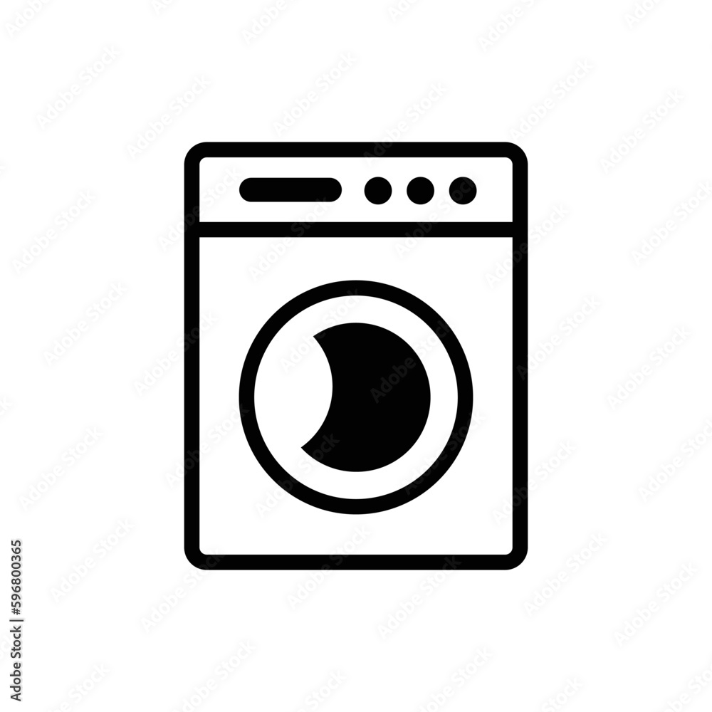 Laundromat and washing machine. Washer icon. Vector.