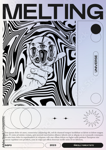 Vector hand drawn surreal illustration.