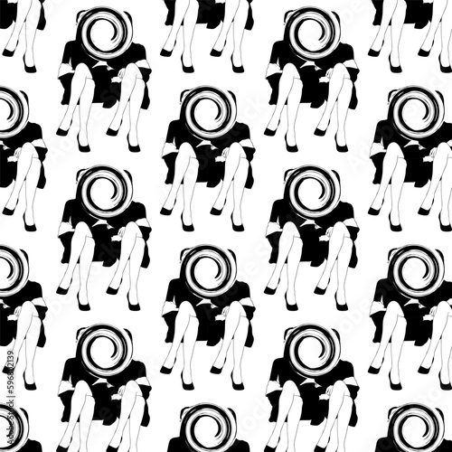 Vector hand drawn surreal trendy illustration.