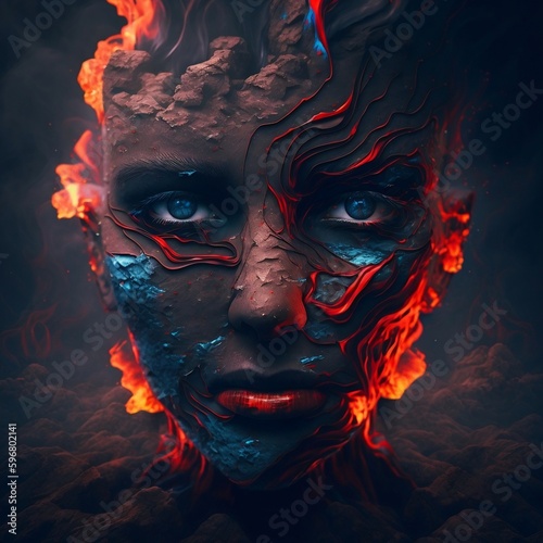 portrait of a person in a mask Generative AI