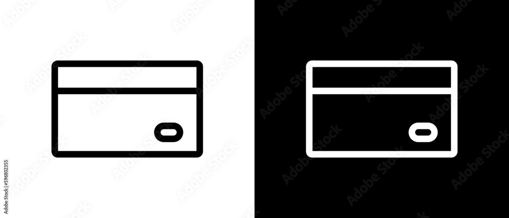 Credit card icon set separated into white and black background. Vector. Credit card icon set separated into white and black background. Vector.