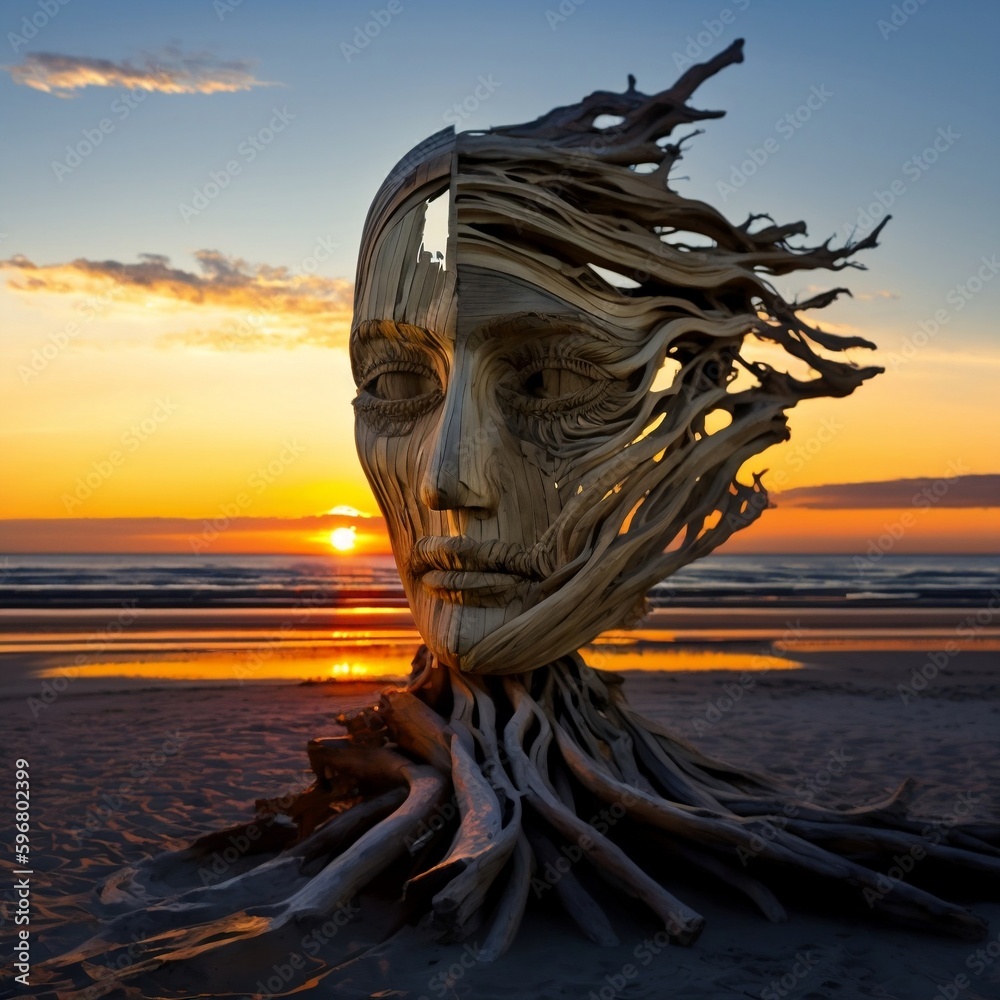 person in the sunset Generative AI