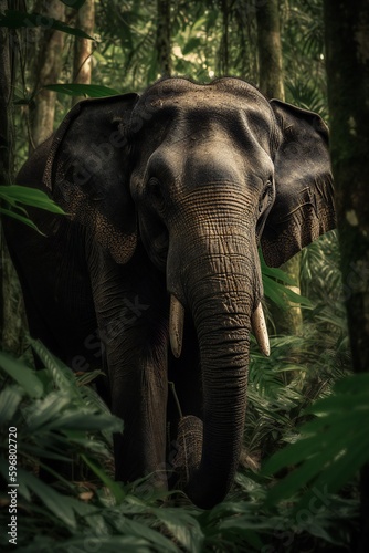 AI Generative - Discover the Serene Beauty of Sumatran Elephants in Indonesia 
