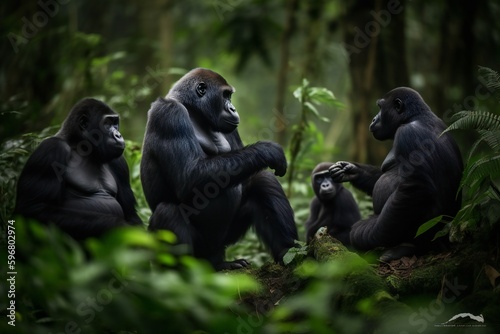 AI Generative - Rare Encounter Discover the Cross River Gorillas of Cameroon! © mfathur19