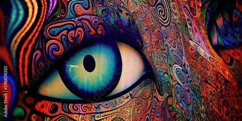 psychedelic cat art, generative ai