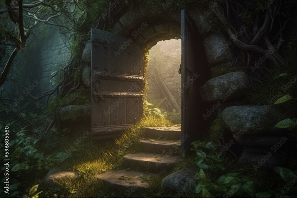 An enchanted doorway leading to a magical realm. Generative AI