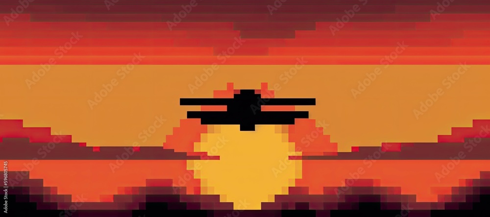 16bit airplane into the sunset art, generative ai 16bit airplane into the sunset art, generative ai