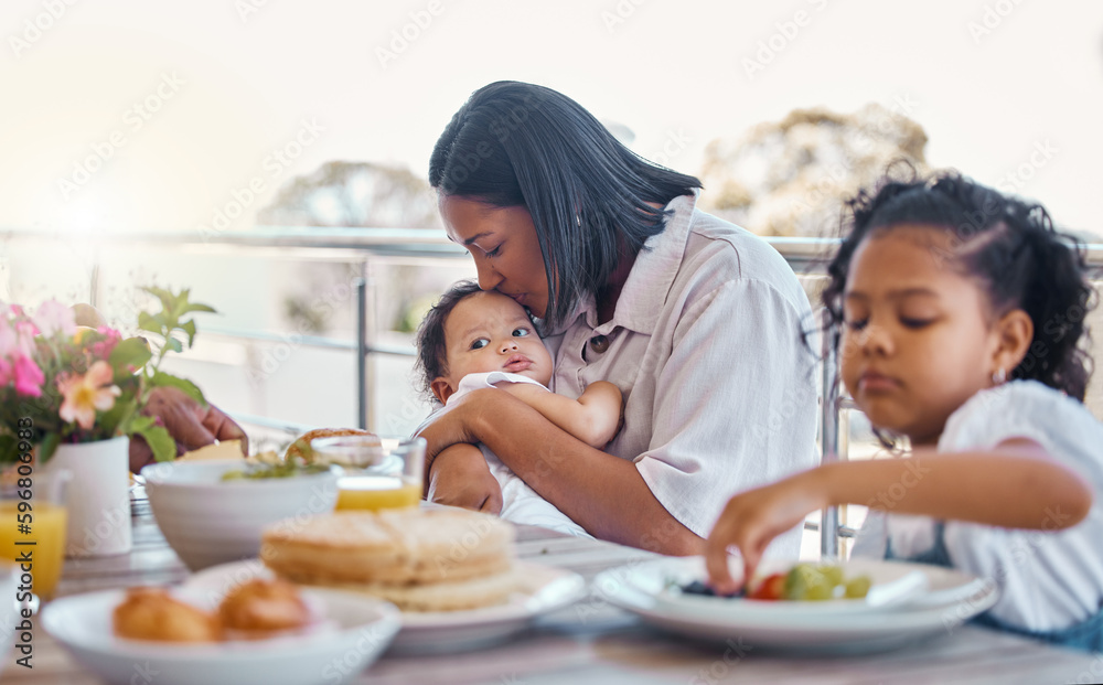 I have everything I need right here. Shot of a young family having lunch together at home.