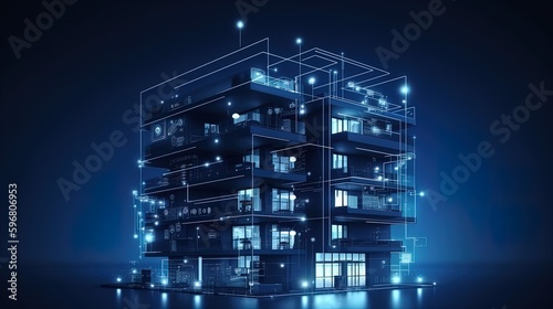 Futuristic Living: Modern Smart Home Systems in a Smart Building Isolated Background in 8K created with generative AI technology