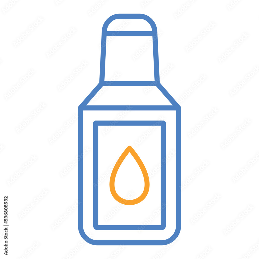 Correction Fluid Blue & Orange Line Icon Correction Fluid Blue & Orange Line Icon