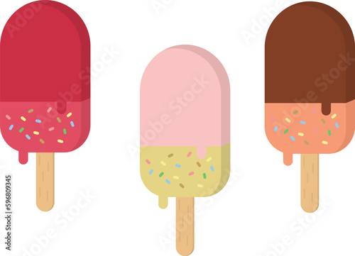 Colorful ice cream dessert pattern vector. Summer vector design.	