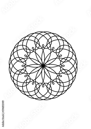rosette in form einer stilisierten zwölfstrahligen blüte 