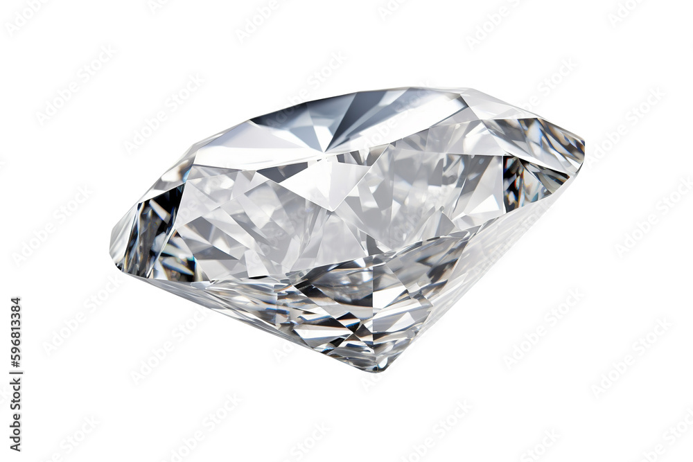 Dazzling diamond isolated on white/transparent background. Generative AI - obrazy, fototapety, plakaty 