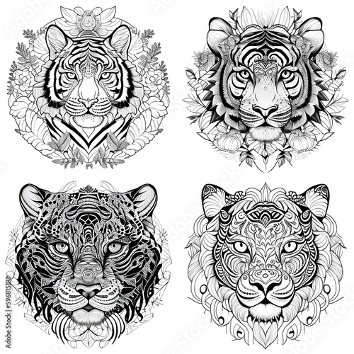 tiger head vector Generative AI