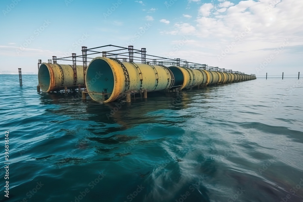 A large and modernized pipeline across the sea for the transportation of gas and oil, generative AI. A large and modernized pipeline across the sea for the transportation of gas and oil, generative AI.
