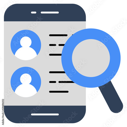 Conceptual flat design icon of search friends