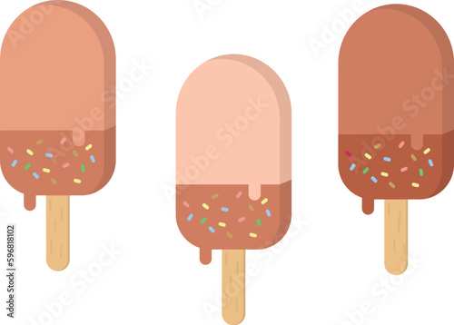 Colorful ice cream dessert pattern vector. Summer vector design.	