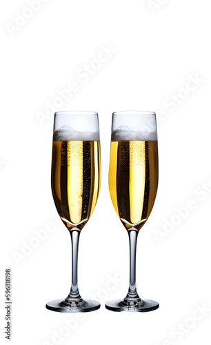Two Champagne Glasses isolated