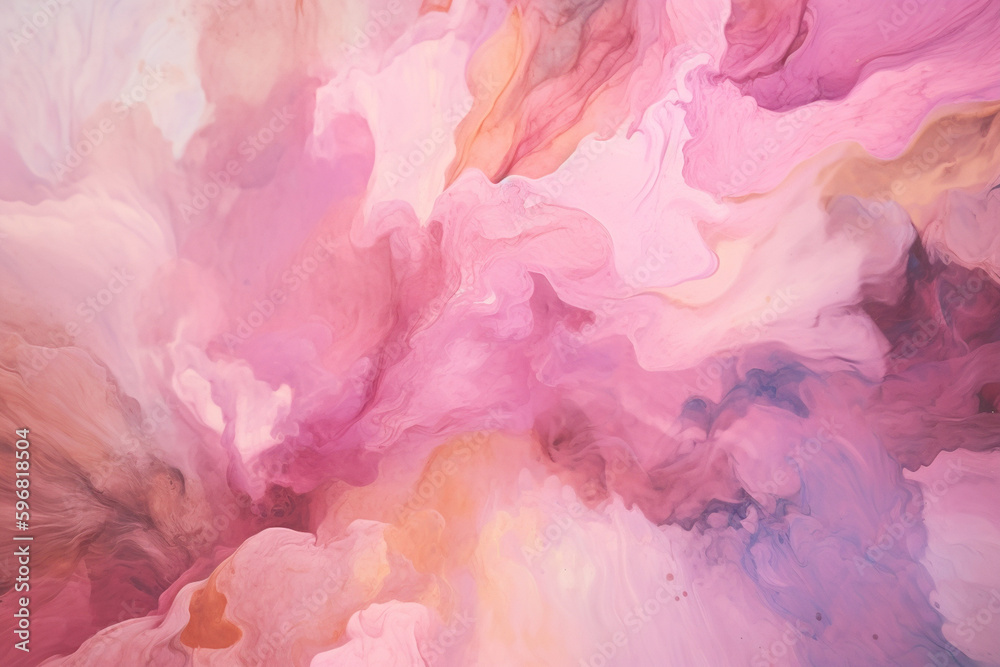 Abstract watercolor background with flowers, ai generative