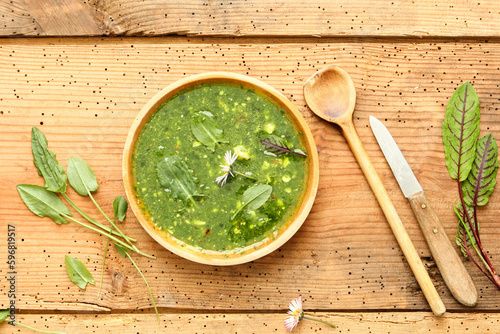 Ampfer Sauerampfer Suppe Sauerampfersuppe Gericht Wildkräuter   photo