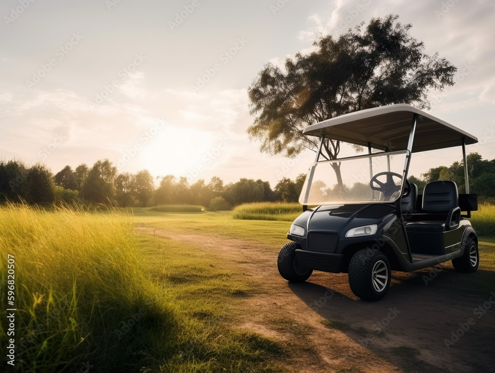 golf cart in untouched nature
