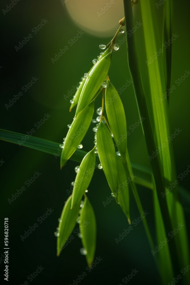 macro shoot of a rice plant, generative ai macro shoot of a rice plant, generative ai