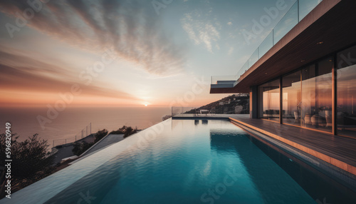 Luxury villa with swimming poll on coastline © Antonio