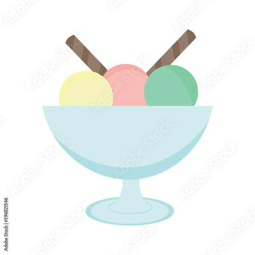 Wallpaper Mural Ice cream in a bowl. Ice cream in a glass bowl vector illustration Torontodigital.ca