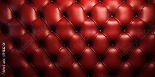Red Leather Upholstery Background, generative ai © OP38Studio