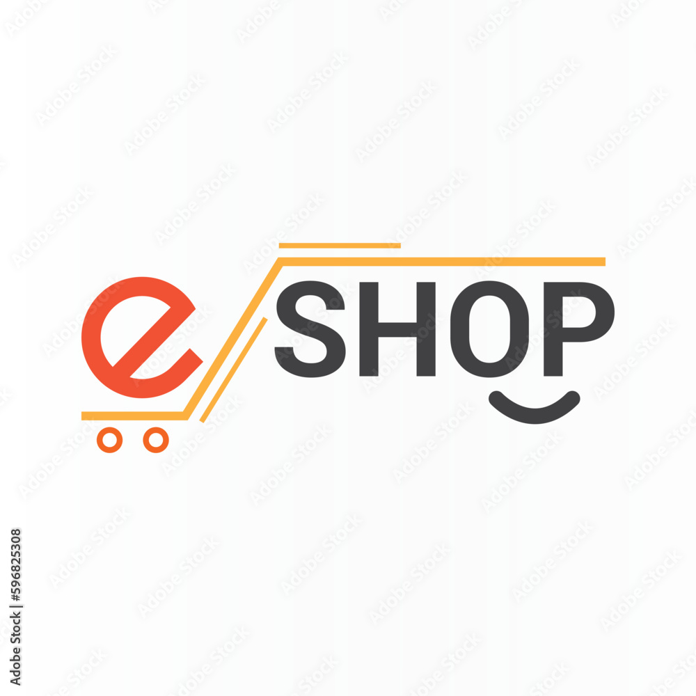 vector stylish e-shop logo design template, ecommerce logo vector, e-shop creative text logo, e-shop vector wordmark logo vector stylish e-shop logo design template, ecommerce logo vector, e-shop creative text logo, e-shop vector wordmark logo