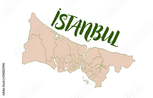 Explore İstanbul Province's Regions with a Detailed Vector Map